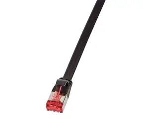LogiLink Cat6A U/FTP Flachkabel, schwarz / Patchkabel / RJ-45 / 15 m / PVC