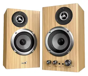 Genius SP-HF1812BT hellbraun / Lautsprecher / 2.0 / Bluetooth 5.3 / 50 W / Holz
