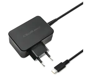 Qoltec 51024 schwarz / Ladegerät / 65 W / USB-C / PD / 5-20 V / Kabel 1,2 m