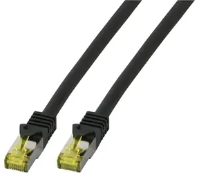 EFB-Patchkabel schwarz / Cat6A S/FTP / RJ45-RJ45 / LSZH / 7,5 m