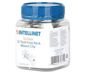 Intellinet 716512 / 1HE Rack-Montageclip / Edelstahl / 12 Stück