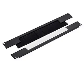 Triton RAB-ZP-X02-A3 / Durchgangspanel 19" 2HE / horizontal geteilt / gebürstet / Öffnung 350 x 55 mm / schwarz