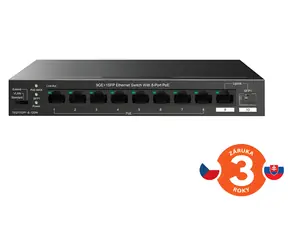 Tenda TEG1110PF-8-120W / Switch / 8x Gigabit PoE+ / RJ45 + SFP Uplink / 120W PoE Budget / Lüfterlos / Desktop
