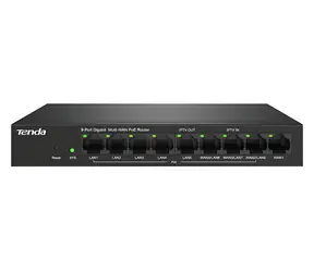 Tenda G0-8G-PoE / Router / MultiWAN / 9x Gigabit Port / 8x PoE+-Ausgang / VPN
