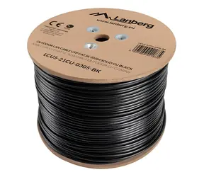 Lanberg Cat5e 305m schwarz / UTP-Kabel / 100 MHz / AWG24