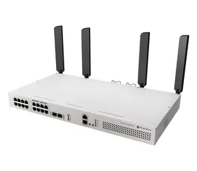 Mikrotik CRS418-8P-8G-2S+5axQ2axQ-RM weiß / Cloud Router Switch / 16x GLAN / 8x PoE / 2x SFP+ / Wi-Fi 6