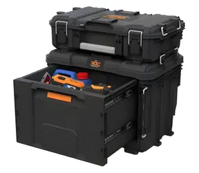Keter ROC Pro Gear 2.0 XL Graphit / Werkzeugkasten mit Schublade / 26 l / 56,5 x 37,5 x 41,3 cm
