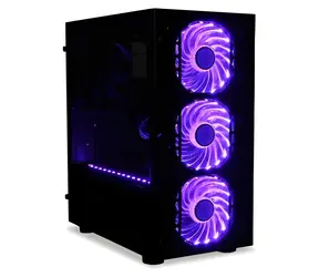 ibox Passion V4 schwarz / PC-Gehäuse / Mini-Tower / RGB-Hintergrundbeleuchtung / Fernbedienung / gehärtetes Glas / 1x USB 3.0