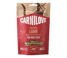 CARNILOVE Knuspriger Katzensnack Lamm & Brombeeren / Knuspriger Leckerbissen / Für Katzen / 50 g