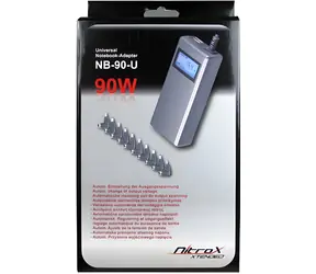 Inter-tech Nitrox NB-90U / Laptop-Netzteil / 90 W / 22 V / USB