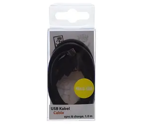 2GO schwarz / Daten- und Ladekabel / USB-A auf Micro-USB / 1 m