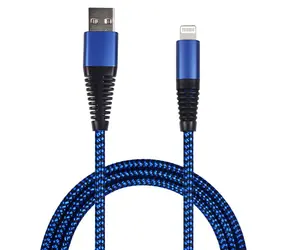2GO blau / Daten- und Ladekabel / USB-A auf Lightning / Nylon / 1 m