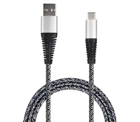 2GO USB-C 1 m silber / Datenkabel / USB 3.2 Gen 1 / Nylon
