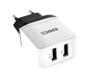 2GO weiß / Netzladegerät / 2x USB-A / 10,5 W / 2,1 A