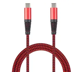 2GO USB-C - USB-C 1 m rot / Daten- und Ladekabel / USB 3.2 Gen 1 / Nylon