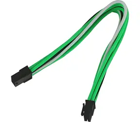 Nanoxia NX8PE3EGWS schwarz/grün/weiß / Verlängerungskabel / PCI-E 8-Pin / 30 cm