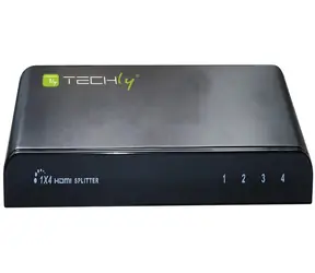 Techly IDATA HDMI-4K4 Schwarz / HDMI-Splitter / 1x HDMI-Eingang / 4X HDMI-Ausgang / 4K / 3D / HDCP 1.2