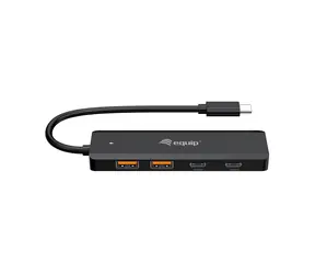 Equip 4- Port USB-C 3.2 Hub schwarz / Hub / 2x USB-A 3.2 Gen2 / 2x USB-C 3.2 Gen2 / 10 Gbit/s
