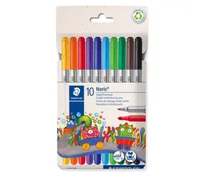 Staedtler Noris Club Doppelseitige Marker / 10 Stück / 2 Spitzen 1,0 und 3,0 mm