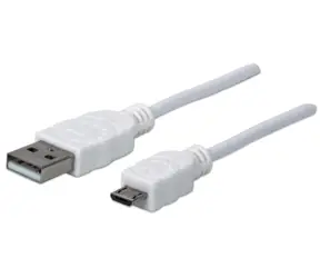 Manhattan USB 2.0 A - Micro-B weiß / Kabel / 1 m / 480 Mbit/s