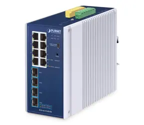 Planet IGS-4215-8T4X / Industrie-Switch / L2/L4 / 8x GbE RJ-45 / 4X SFP / DIN / IP30