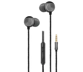 2GO Deluxe Kopfhörer, schwarz/anthrazit, In-Ear, mit Mikrofon und 3,5-mm-Klinkenstecker