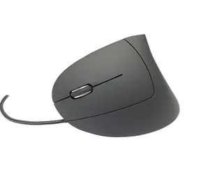 MediaRange Vertikale schwarze ergonomische Maus / USB / für Linkshänder / 6 Tasten