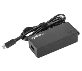 Manhattan 65W USB-C Netzteil schwarz / Power Delivery 3.0 / 100-240 V / 1,2 m Kabel