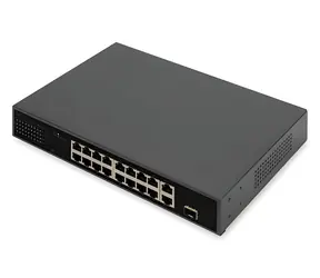 Digitus DN-95355 / Switch / 16x 10/100 PoE / 1x Gigabit Combo / 32W/ Port / für Rackmontage