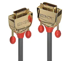 Lindy DVI-D Dual Link Gold Line 2 m grau / DVI-D-Kabel / Vergoldete Anschlüsse / 2560 × 1600 px / 9,9 Gbit/s