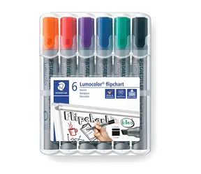 Staedtler Lumocolor / Flipchart-Marker / 6er-Set / Linienbreite 2-5 mm / 6 Farben