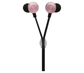 2GO In-Ear Luxus- Zipper, pinkfarben / In-Ear-Kopfhörer mit Mikrofon / 3,5-mm-Klinkenstecker / kabelgebunden / 3 Größen von Ohrstöpseln