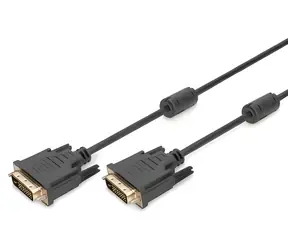 Digitus DVI-D Dual Link schwarz / Anschlusskabel / DVI (24+1) Edelstahl / 3 m / Ferritkern / 2560×1600px