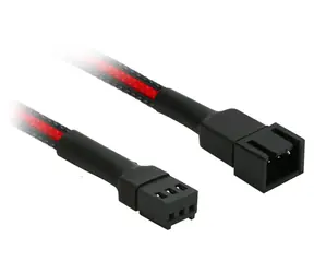 Nanoxia Molex 3-Pin 30cm schwarz, rot / Verlängerungskabel / geflochten (Ummantelung)