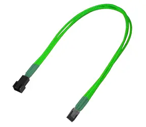 Nanoxia Molex 3-Pin neongrün 30 cm / Verlängerungskabel / Einzelhülle