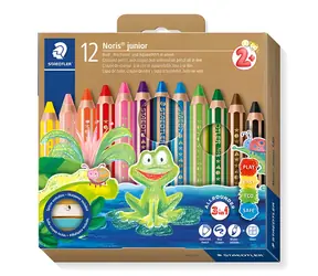 Staedtler Dreieckige Buntstifte Noris Junior 3in1 / 12 Stück / mit Anspitzer / ab 2 Jahren