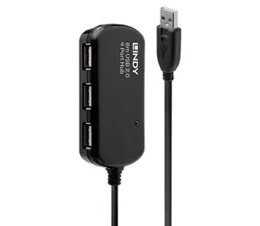 Lindy USB 2.0 Aktiver Verlängerungshub Pro / Hub / 4 Ports / 8 m / 480 Mbit/s