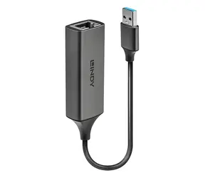Lindy USB 3.0 Gigabit-Ethernet-Adapter / Netzwerkadapter / USB-A 3.0 / RJ45 / 10/100/1000 Mbit/s / silber