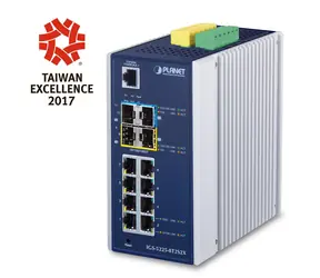 Planet IGS-5225-8T2S2X / Industrie-Switch / L3 / 8x RJ-45 1Gb / 2x SFP / 2x SFP+ / DIN / -40 bis 75°C