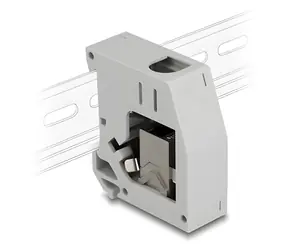 DeLock Keystone-Adapter auf DIN-Schiene, grau / Netzwerkadapter / RJ45 / Cat6a