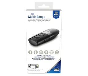 MediaRange 4-Tasten-Funkpräsentationsgerät, schwarz / Kabelloses Präsentationsgerät / Laserpointer / 4 Tasten