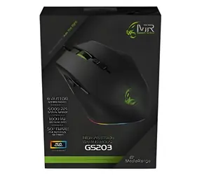 MediaRange schwarze Gaming-Maus / optisch / 5000 DPI / 8 Tasten / USB-A / RGB-LED