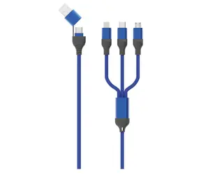 2GO 797360 Schwarz, Blau / 3-in-1-Ladekabel / USB-A, USB-C / Micro-USB, USB-C, Lightning / 1,2 m