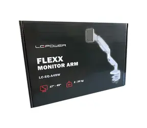 LC-Power Monitorarm weiß / Desktop-Monitorhalterung / 17-49" / Tragkraft 20 kg / VESA 100x100