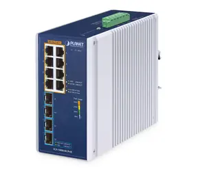 Planet IGS-1000-8UP4X / Industrieller Switch / Unmanaged / 8x Gigabit PoE+ / 4X SFP / IP30