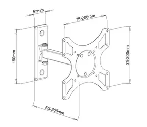 Techly 301443 schwarz / TV-Wandhalterung / VESA 200x200 / 19-37" / bis zu 25 kg
