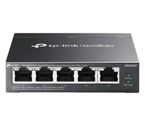 TP-LINK ES205GP / Switch / 5x RJ45 1 Gbit/s / 4X PoE+ / 65 W / Omada