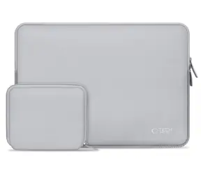 Tech-Protect NeoSlim graue Laptoptasche bis 13-14 Zoll / Set mit kleiner Zubehörtasche