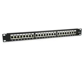 Equip 1U schwarz / Patchpanel / 24 Ports / Cat6a FTP / 500 MHz / 19"