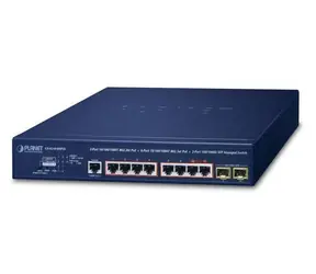 Planet PoE-Switch 2x GE 802.3bt + 6x GE 802.3at + 2x SFP / Switch / Managed L2/L4 / PoE 280W / 20 Gbit/s / 1U